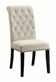 Parkins By Coaster 190162 Rustic Cream Fabric Dining Chair Fabric Dining Chairs Cream Upholstered Dining Chairs Upholstered Dining Chairs