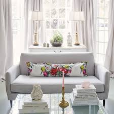 Bay Window With Gray Curtains Transitional Living Room Bay Window Living Room Small Living Rooms Living Room Grey