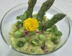 C Est Au Programme Risotto Vert Emulsion D Haricot Vert Recettes De Cuisine Alimentation Haricots Verts