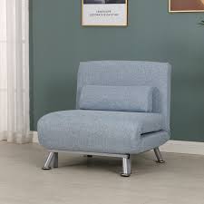 This compact chair and a half is not only extremely stylish with encased coil cushion support, but chair and a half converts to twin size sleeper. Featuring Modern Design With Chic Suede Homcom 2 Seater Sofa Chair Folding 5 Position Convertible Sleeper Bed Steel Homcom Small Sofa Couch Futon With Fold Up Bed And Adjustable Backrest Blue Sofas