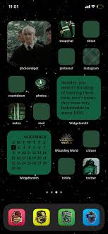 Slytherin Ios 14 Home Screen In 2020 Homescreen Iphone App Layout Harry Potter Iphone