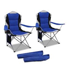 Set Of 2 Portable Folding Camping Armchair Blue Clarks Outdoors Blue Armchair Outdoor Camping Chairs