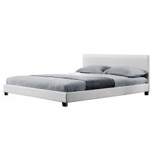 Lit à baldaquin baroque blanc patiné 2 personnes 140x190 venezia. Cadre De Lit Avec Sommier A Lattes 140 X 190 Cm En Simili Cuir Blanc Chicago