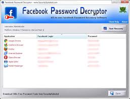 Facebookpassworddecryptor Showing Recovered Passwords Data Recovery Tools Free Password Data Recovery