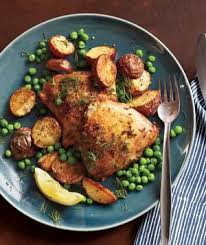 Herb Roasted Chicken With Potatoes And Peas Roasted Chicken And Potatoes Potatoes And Peas Recipe Herb Roasted Chicken