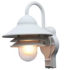 Newport Coastal Marina 110 Degree Outdoor White Motion Sensing Wall Lantern Sconce 7972 11w The Home Depot Sensor Lights Outdoor Motion Sensor Lights Outdoor Motion Sensor Lights