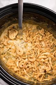 Slow Cooker Green Bean Casserole The Salty Marshmallow Recipe Green Bean Casserole Crock Pot Crockpot Green Beans Slow Cooker Green Beans