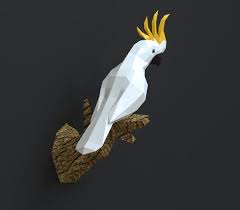 Cockatoo Papercraft Parrot Parrot Toy Parrot Plush Parrot Stuffed Parrot Statue Macaw Papercraft Bird Gift Home Decor Wall Decor Paper Crafts Cockatoo Parrot Toys