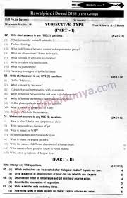 Past Papers 2018 Rawalpindi Board 10th Class Biology English Medium Group 1 Subj Past Papers Chemistry Past Papers Paper