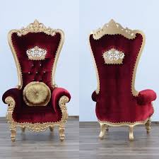 Grand European Luxury Furniture 35095 Queen Elizabeth Accent Chair Tufted Burgundy Red Fabric On Gold Mahogany Ornate Chairs Traditional Accent Chair Luxurious Accent Chairs