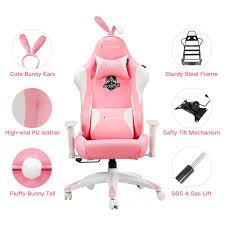 Autofull Pink Gaming Chair With Bunny Gamer Room Video Game Room Design Gamer Room Decor