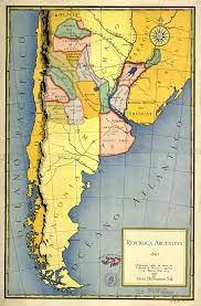 Mapa bicontinental argentino actualizado por el ign en febrero de 2020. Mapa Coloreado De La Republica Argentina 1867 Argentina