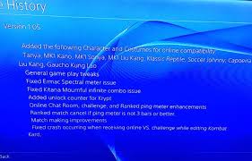 Mortal Kombat X 1 05 Patch Notes Live On Ps4 Mortal Kombat X Mortal Kombat Xbox One Games