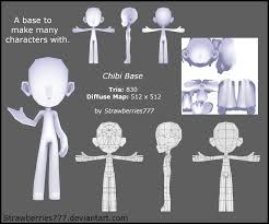 3d Chibi Base By Strawberries777 Has Download Link To Blender And Obj Lowpoly Character Base Low Poly Character Game Character Design 3d Character