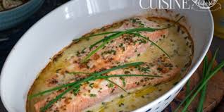 Saumon Au Four A La Creme Ciboulette Bonjour Tout Le Monde Voila Une Delicieuse Recette De Saumon A Saumon Au Four Recette Saumon Creme Ciboulette