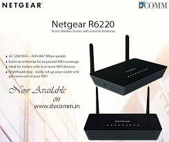 Netgear R6220 2 4 Ghz Ac1200 Smart Wireless Router With External Antennas Now Available On Dvcomm Netgear Wireless Router Router