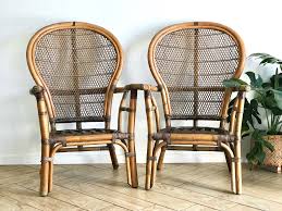 Set Of 2 Bamboo Chairs Fan Back Bamboo Rattan Dining Chairs Bamboo Chair Rattan Dining Chairs Chair Cushions