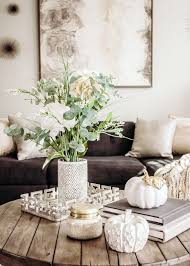 Coffee Table Fall Decor Subtle Neutral And Glam Fall Decor Living Room Decor Neutral Coffee Table Decor Living Room Neutral Fall Decor