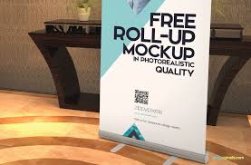 Free Roll Up Banner Mockup Zippypixels Roll Up Design Mockup Roll Up