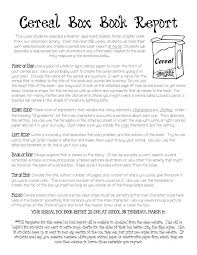Docstoc Is Closed Cereal Box Book Report Book Report Templates Book Report Instructions
