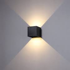 6 Watt Black Finish Up And Down Outdoor Led Wall Light Modern Outside Garden Wall Lighting Feature Exterior Decorative Wall Light In 2021 Wall Lights Exterior Wall Light Solar Wall Lights