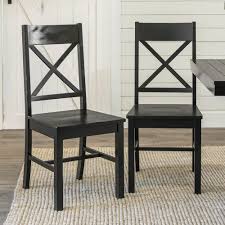 Farmhouse X Back Black Dining Chair Set Of 2 Black Dining Chairs Traditional Dining Room Sets Dining Chairs