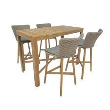 Find Mimosa 5 Piece Corsica Wicker And Timber Bar Setting At Bunnings Warehouse Visit Your Local St Outdoor Tables And Chairs Wood Bar Table Outdoor Bar Table