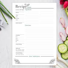Recipe Binder Printables A4 Recipe Binder Recipe Page Etsy Recipe Book Templates Recipe Binder Printables Scrapbook Recipe Book