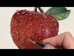 Painting An Apple With Water Drops In Acrylic Demonstration Youtube Acrylic Tutorials Acrylic Set Acrylic