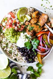 Chicken Fajita Burrito Bowl The Modern Proper Recipe Grain Bowl Recipe Dinner Bowls Bowls Recipe