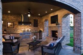 Luxury outdoor kitchen and dining area. Outdoor Kitchens In Kalamazoo Mi R A Landscaping