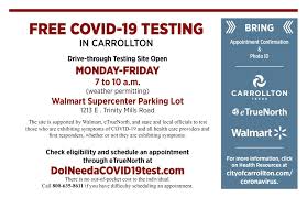 Carrollton S Free Drive Through Covid 19 Testing Site Updates Hours Location Latest City News City Of Carrollton Tx