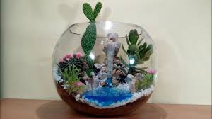 How To Make Terrarium With Waterfall In Glass Bowl How To Make Terrariums Plants In Glass Bowl Garden Crafts Diy