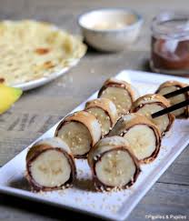 Makis De Crepes Banane Chocolat Sesame Crepe Banane Chocolat Crepe Banane Banane Chocolat