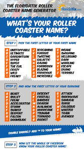 Floridatix Infographics Roller Coaster Name Generator Roller Coaster Names Name Generator Funny Name Generator
