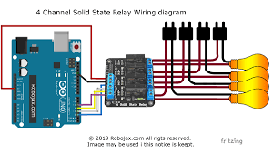 There's no 'relay' found, just the electronics circuit which does this 'relay' is placed in between one of the 115/220v ac wires even though it's typical practice to leave the neutral wire the way it is and switch the phase. 4 Channel Solid State Relay With Arduino Robojax