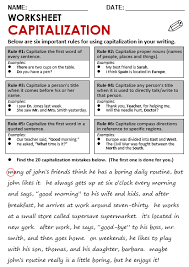 Searching for pizzazz worksheet answers what is the title of this picture information? Capitalization All Things Grammar