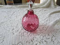 This Is A Beautiful Vintage Cranberry Glass Perfume Bottle The Condition Is Good Considering Its Age The Perfume Bottles Glass Perfume Bottle Cranberry Glass