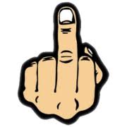 Middle Finger Emoticon Red monster scared by a bug sticker. middle finger emoticon