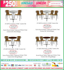 Restaurant Furniture Sale Lazada June Promo Save P250 00 Off Discount On Restaurant Table Chair Set Use Vouc High Table And Chairs Outdoor Chair Set Chair