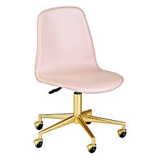 Shop Pink Gold Class Act Desk Chair Here S A Smart Idea Our Leather Desk Chair Has Rolling Wheels And A Cute Desk Chair Pink Office Chair Swivel Chair Desk