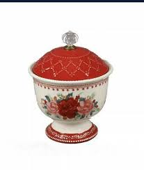 43 easy christmas candy recipes 17. Pioneer Woman Stoneware Rosy Toile Rose Christmas Holiday Red Candy Dish Jar New Ebay Pioneer Woman Red Candy Pioneer Woman Kitchen