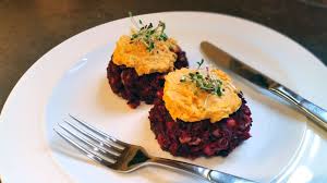 Beetroot Walnut And Tofu Feta Burger With Roasted Carrot Hummus Recipe Recipes Pinterest Veggie Recipes Feta And Recipes