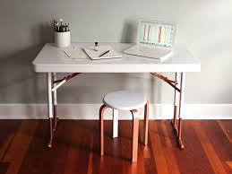 Upcycle A Plastic Folding Table Into A Chic Desk Chic Desk Folding Table Plastic Furniture