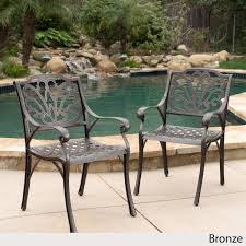 Alfresco Outdoor Cast Aluminum Dining Chairs Set Of 2 Walmart Com In 2020 Outdoor Dining Chairs Outdoor Dining Set Patio Dining Chairs