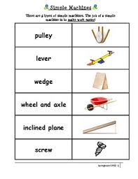 Work, power & simple machines. Adapted Work Packet Simple Machines By Adaptable Ed Tpt