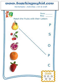 Match The Fruits With The First Letter Of Their Name Worksheet 2 Pre K Worksheets Worksheets English Worksheets For Kindergarten
