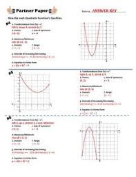 Quadratic Qualities Partner Paper Quadratics Paper Parent Functions