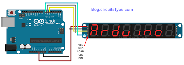 Arduino Connections With Max7219 7 Segment Led Arduino Arduino Display Segmentation