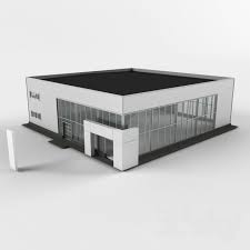 Car Dealership Building 3d Model 3d Building Models Building Car Dealership